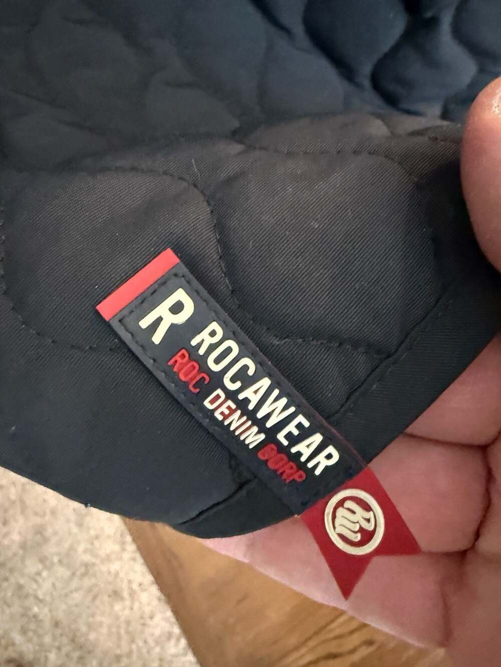 Vintage Rocawear Roc Denim Corp Black Quilted Full-Zip Jacket Size L - Picture 2 of 8